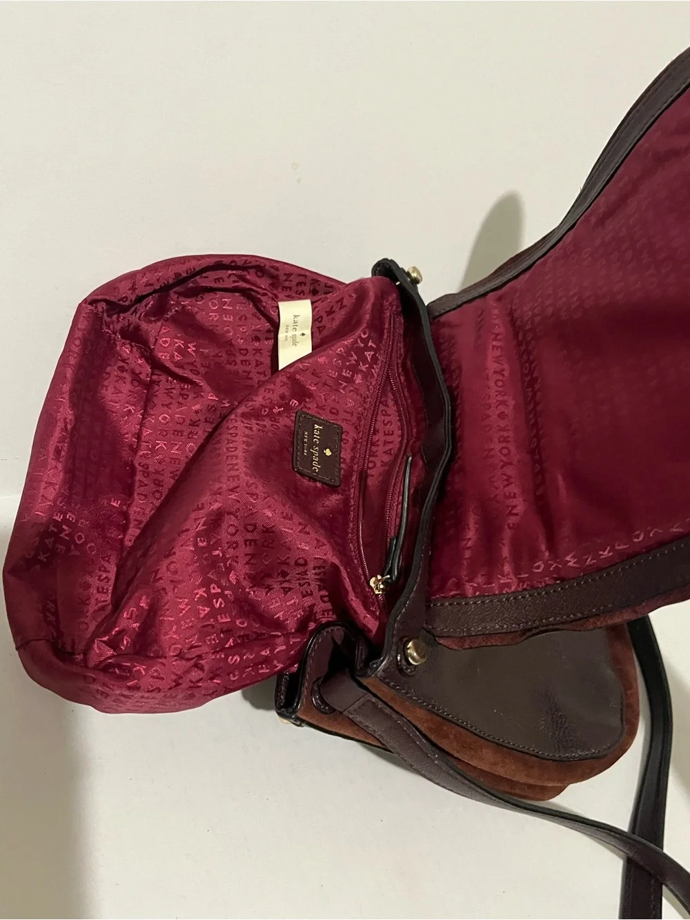 kate spade New York Pratt Rianne Leather Crossbody Bag in Deep Burgundy